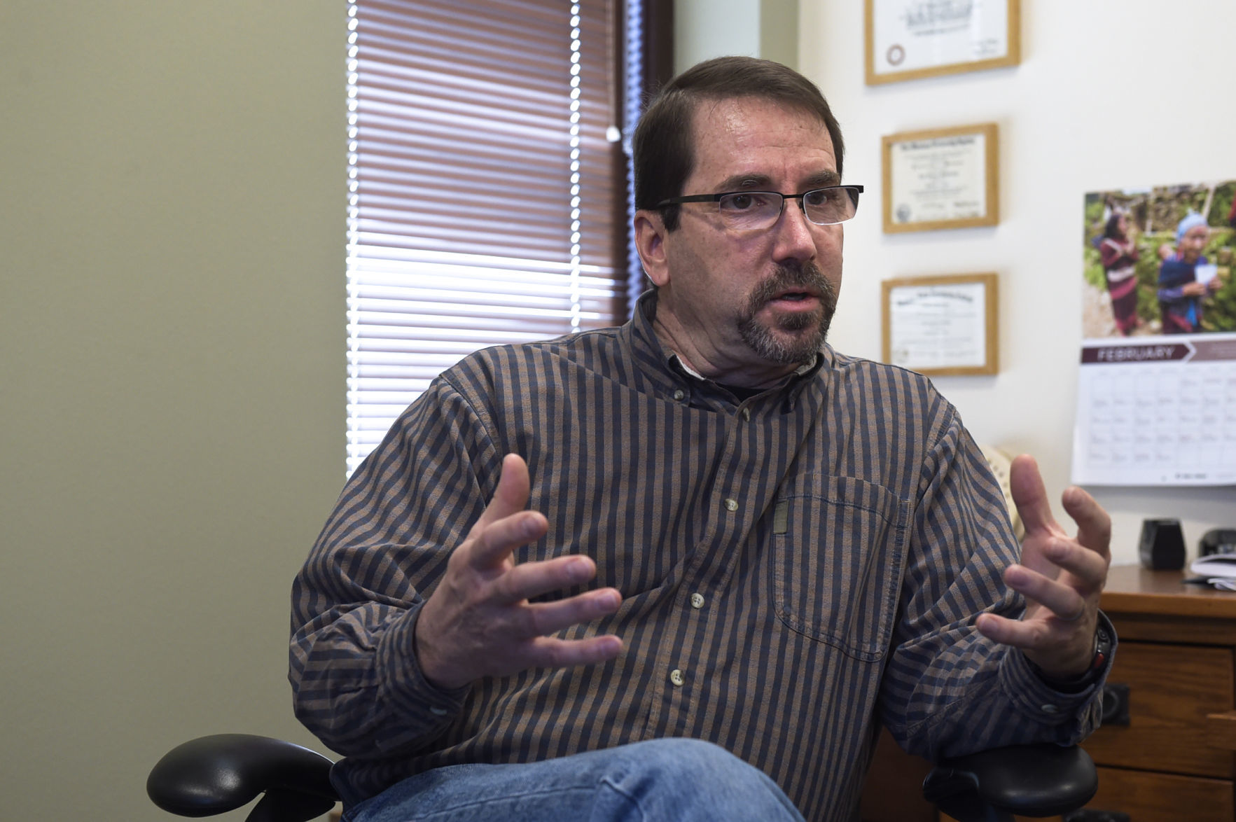 Eric F. Kettenring, a licensed clinical professional counselor and the Vet Center’s director, discusses the facilities mission during a recent interview.